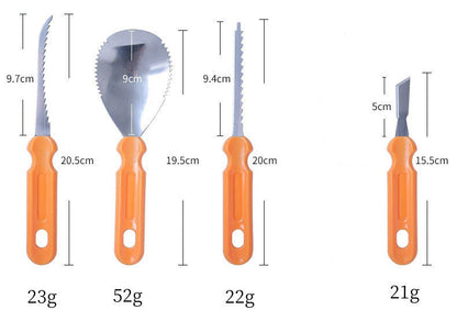 Premium Pumpkin Carving Set - 7 Piece Stainless Steel Tools