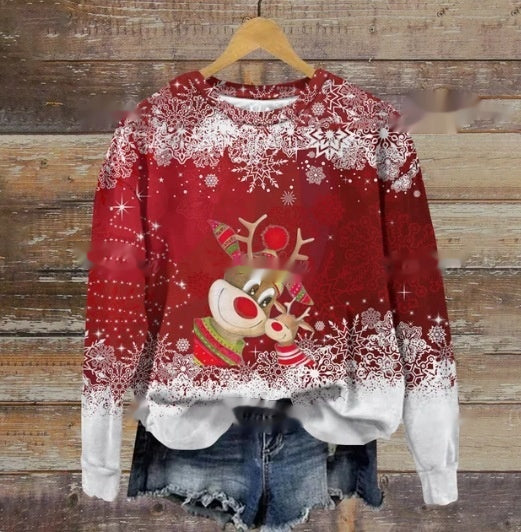 Funny Print Christmas Sweater for Ladies