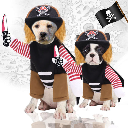 Ensemble de costumes de pirate pour animaux de compagnie pour Halloween