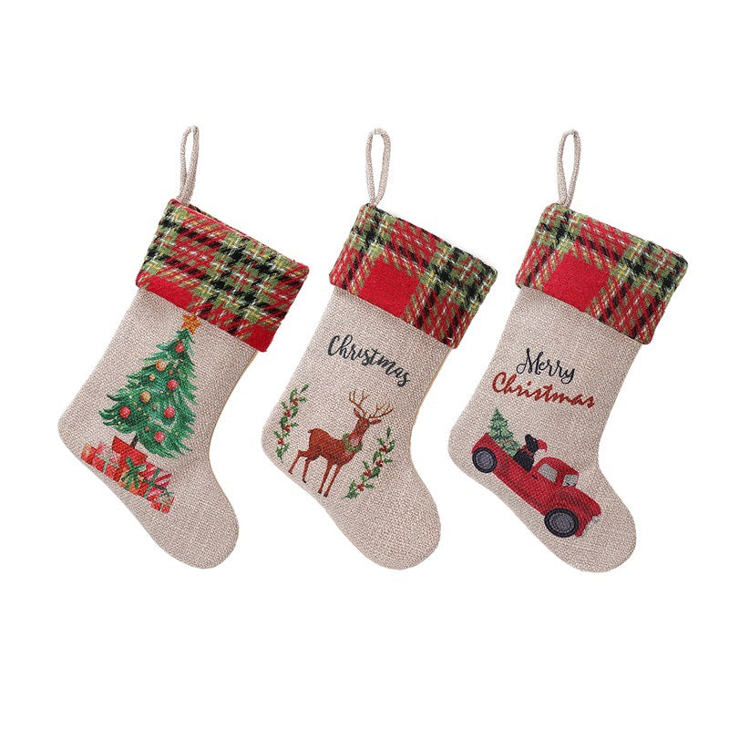 Christmas Linen Stockings Set