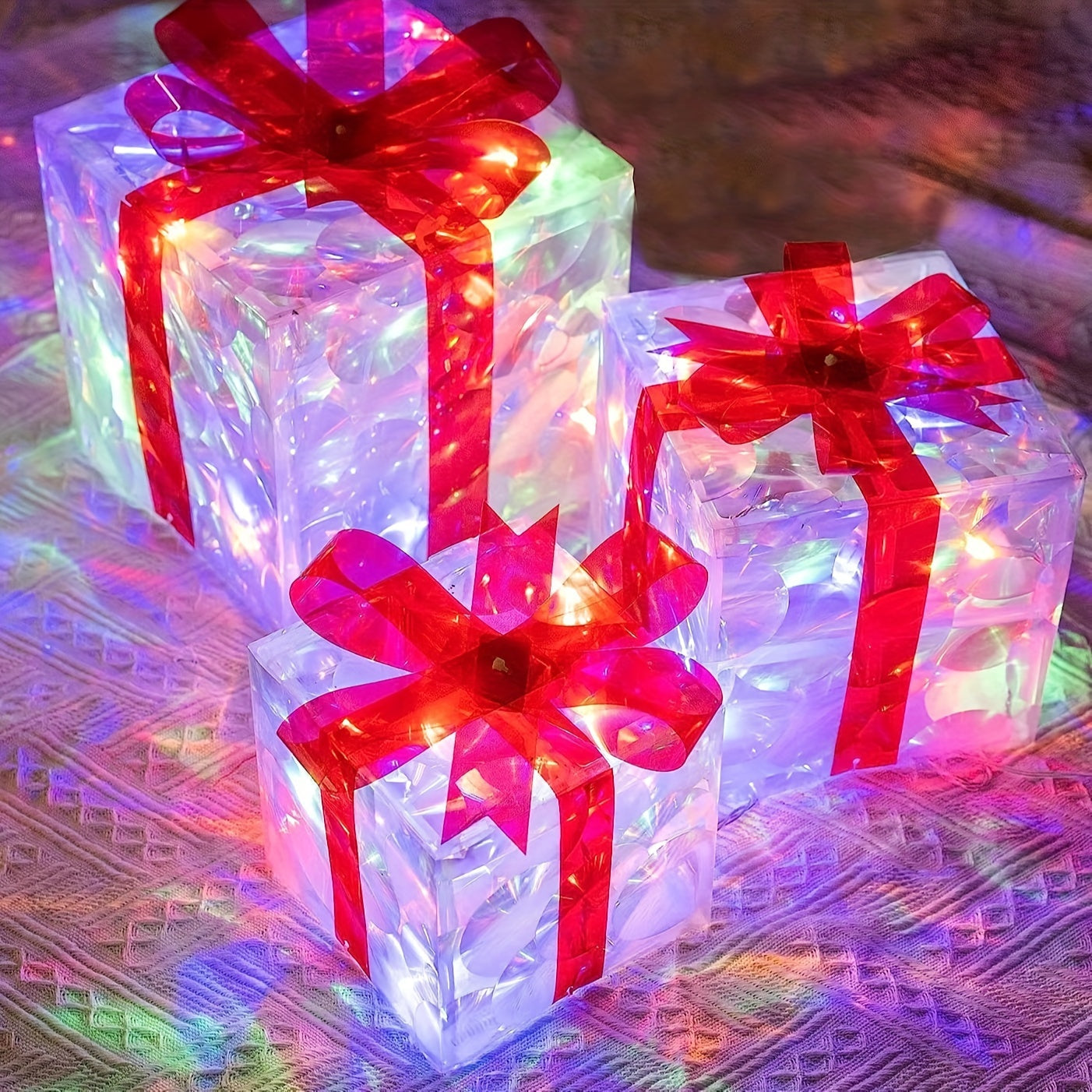 Light Up Christmas Gift Box Set