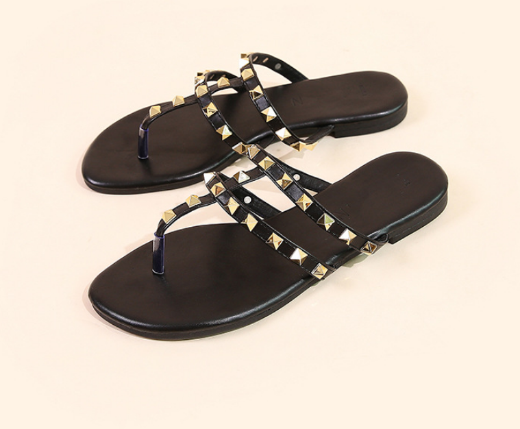 Stylish Rivet Soft Bottom Sandals