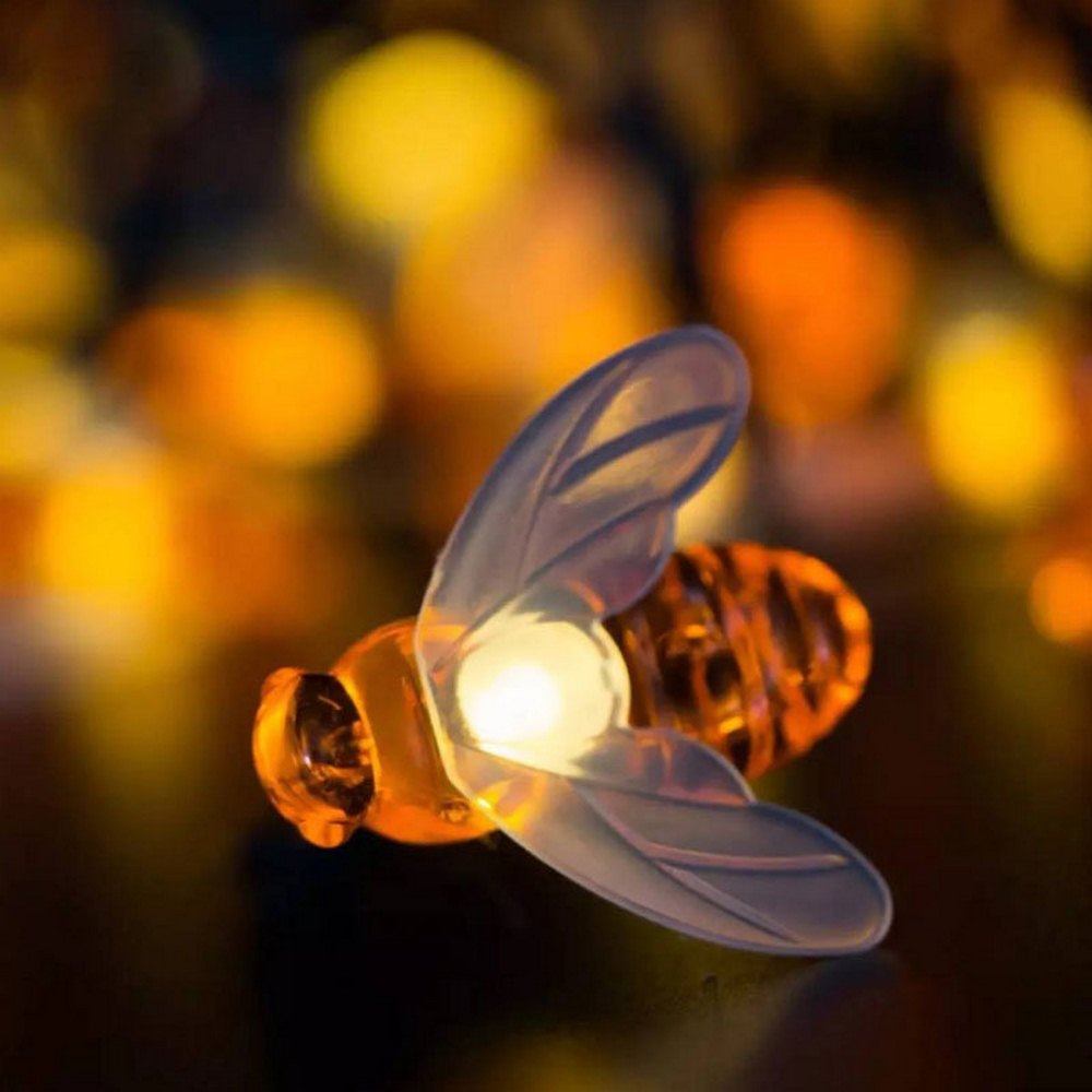 Solar Bee String Lights Christmas Garden Décor