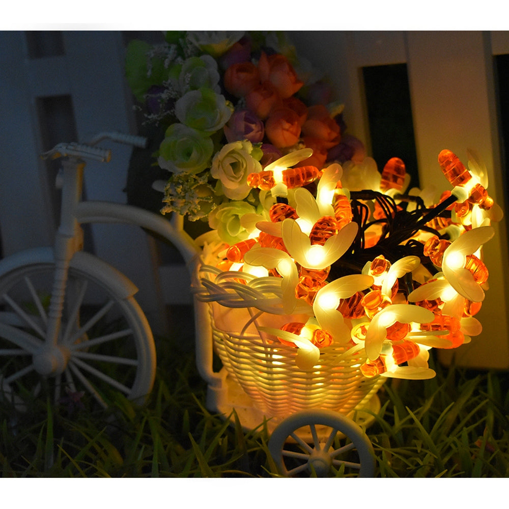 Solar Bee String Lights Christmas Garden Décor