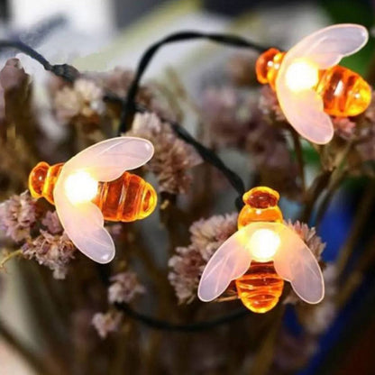 Solar Bee String Lights Christmas Garden Décor