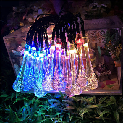 LED Outdoor Water Drops Solar String Lights