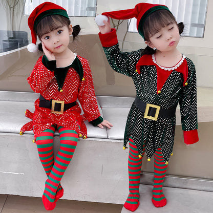 Girls Elf Christmas Costume