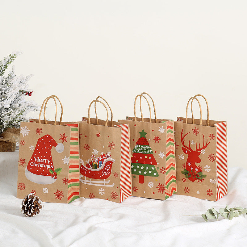 Christmas Gift Portable Kraft Paper Bag