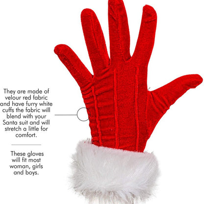 Limited Edition Red Velvet Christmas Gloves