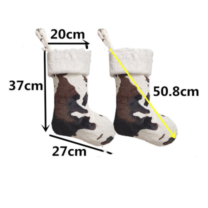 20-inch Plush Christmas Stockings - Cow Pattern