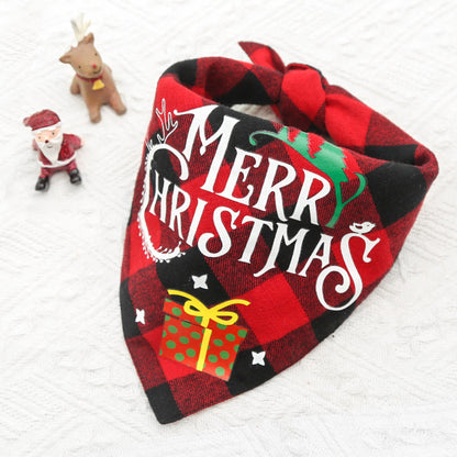 Christmas Pet Double Layer Saliva Bib