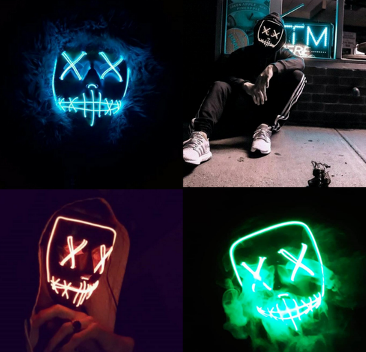 Masque lumineux à LED pour Halloween