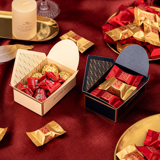 Coffret de bonbons de mariage dorés