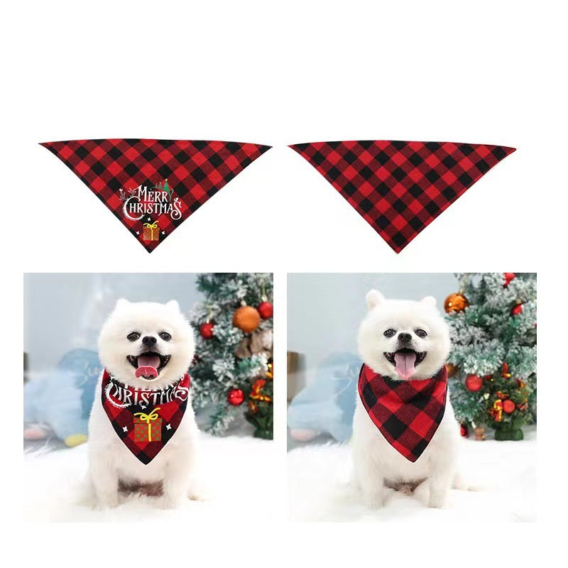 Christmas Pet Double Layer Saliva Bib