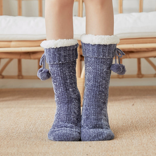 Chaussettes chauffantes pour les jambes en velours d'hiver