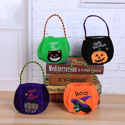 Golden Velvet Halloween Pumpkin Tote Bag