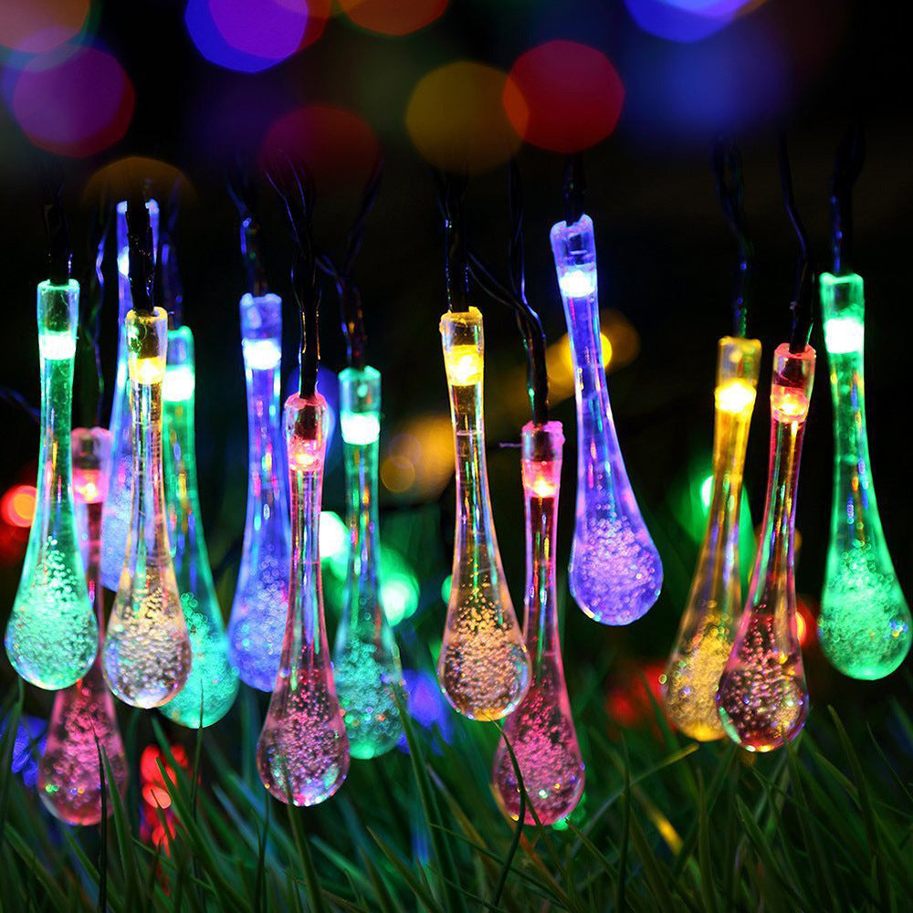 LED Outdoor Water Drops Solar String Lights