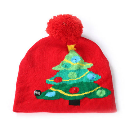 Christmas Knitted Hat with Fur Ball