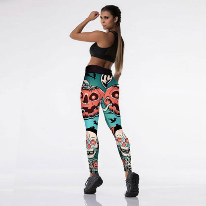 Halloween Pumpkin Digital Print Yoga Pants