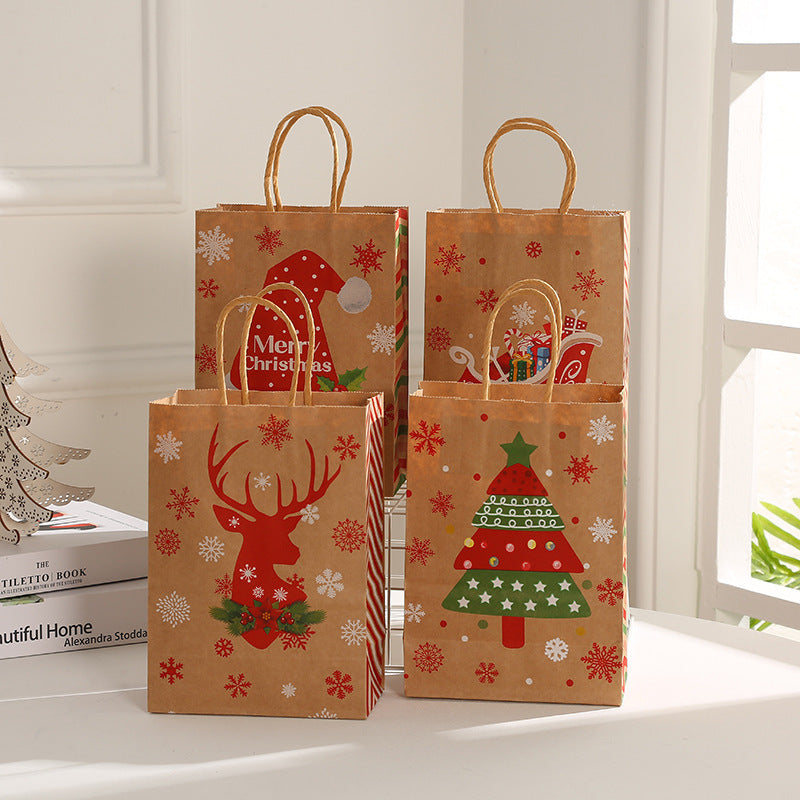 Christmas Gift Portable Kraft Paper Bag