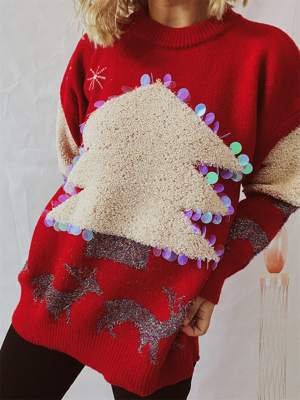 Sequined Christmas Tree Sweater