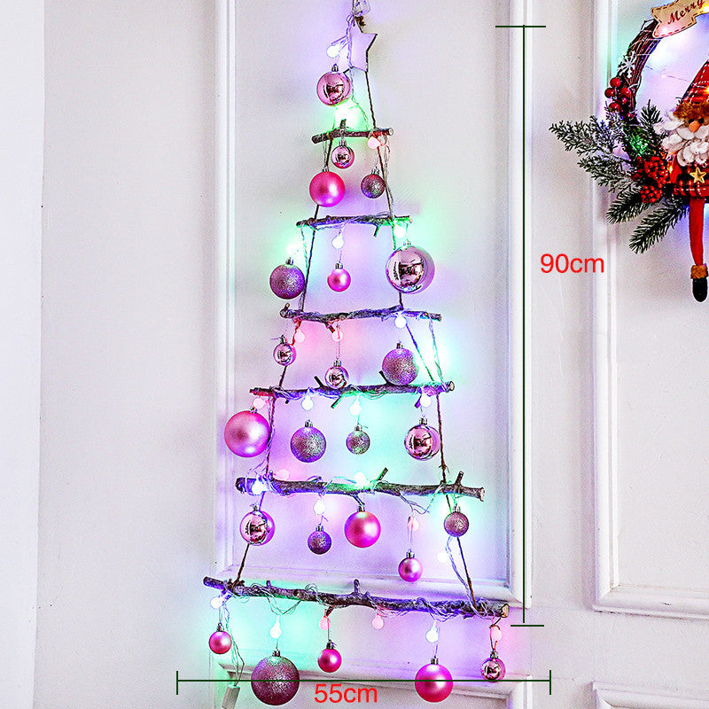 DIY Green Rattan Wall Tree with Lights