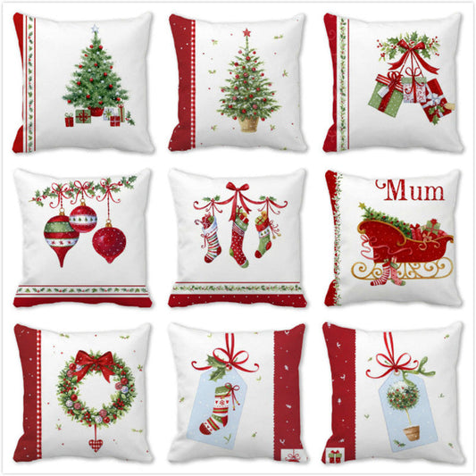 Christmas Gift Garland Peach Pillowcase