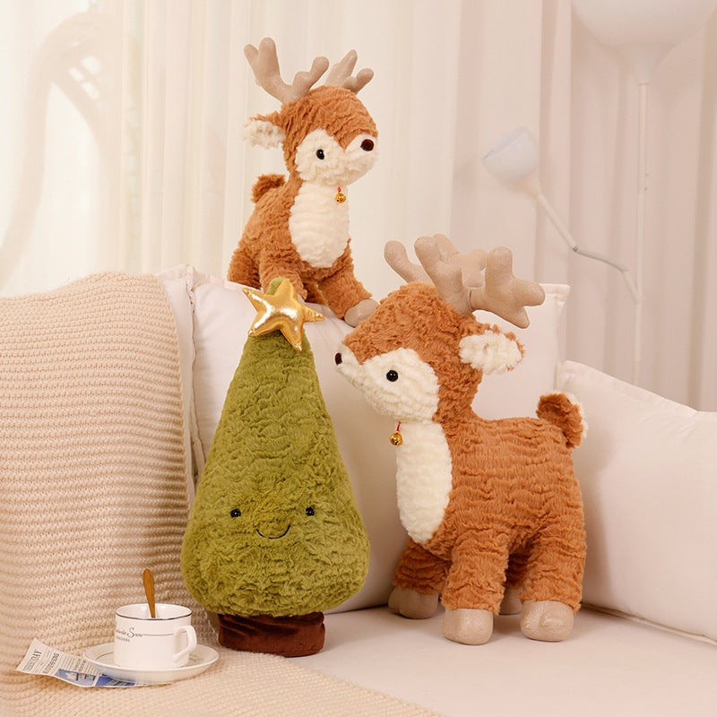 Cute Elk Christmas Tree Pillow