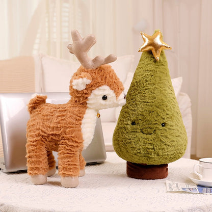 Cute Elk Christmas Tree Pillow