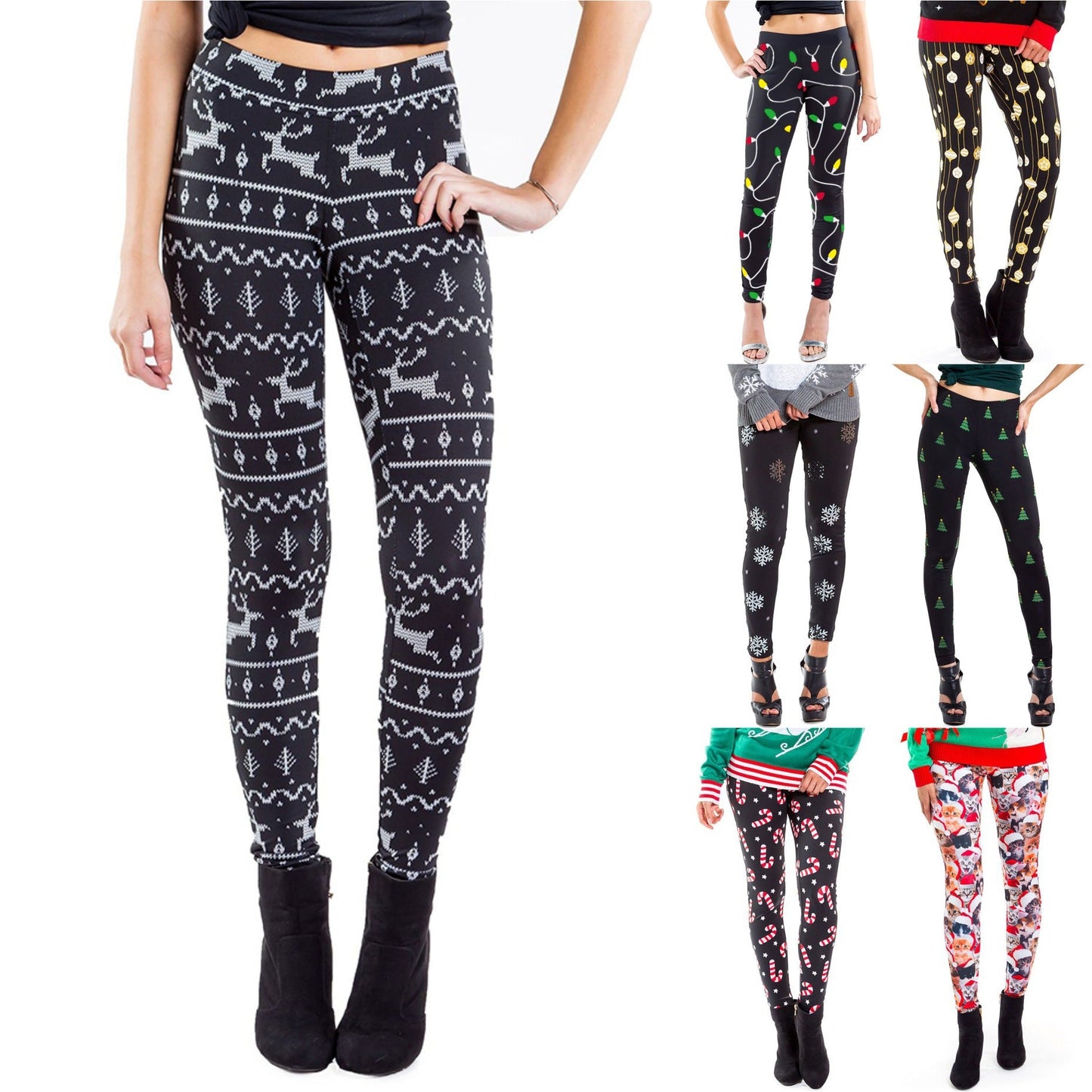 Christmas Costume Slim-fit Printed Trousers