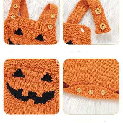 Adorable Halloween Pumpkin Baby Romper