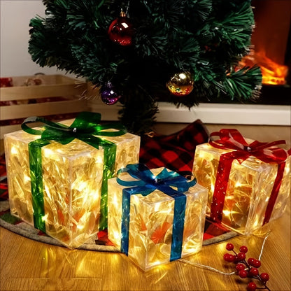 Light Up Christmas Gift Box Set