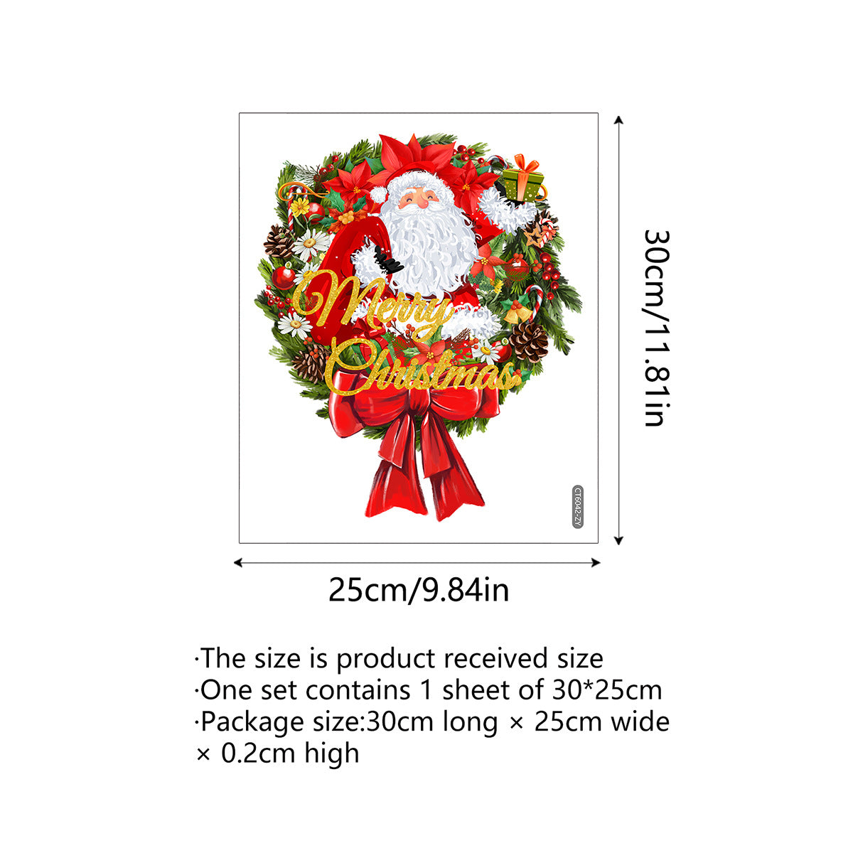 Cute Santa Claus Glass Sticker