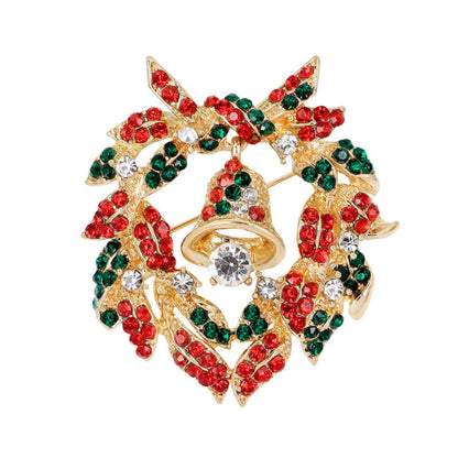 European and American Christmas Wreath Brooch