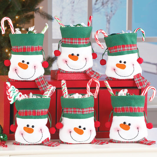 Sac de bonbons de Noël en forme de bonhomme de neige