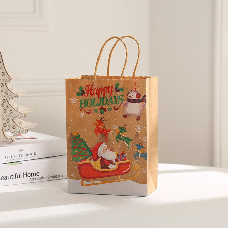 Christmas Gift Portable Kraft Paper Bag