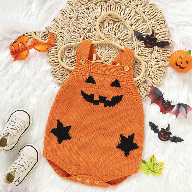 Adorable Halloween Pumpkin Baby Romper