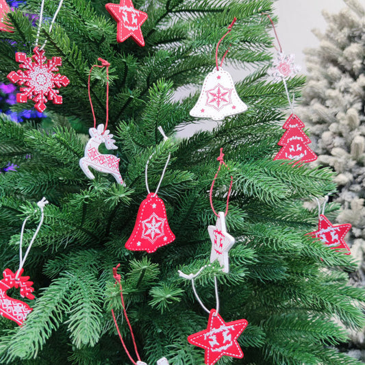 Ensemble de pendentifs décoratifs en bois pour Noël