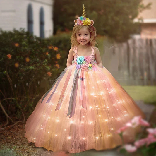 Robe de princesse licorne lumineuse