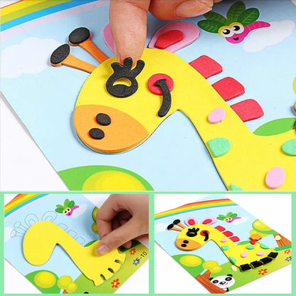 Creative DIY Animal Foam Sticker Puzzle