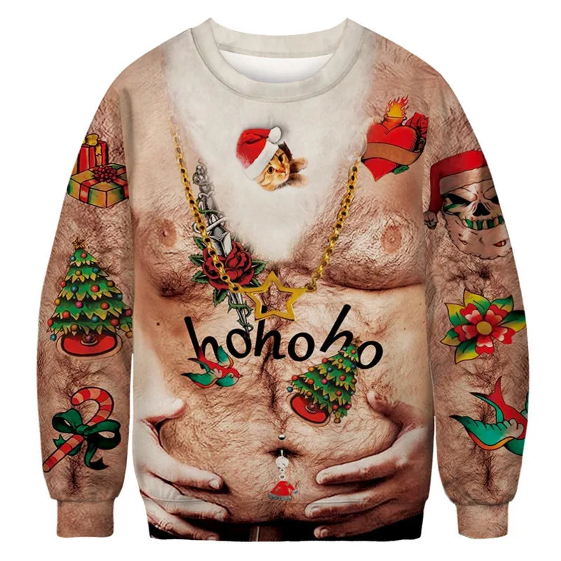 3D Funny Print Christmas Sweater