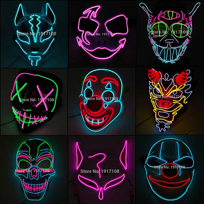 LED Neon Halloween Horror Mask