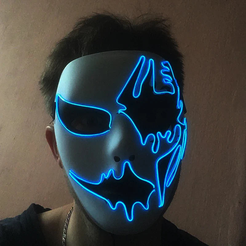 Neon Light LED Halloween Mask