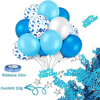 Blue Happy Birthday Party Decorations Set