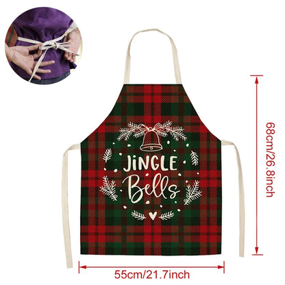 Linen Merry Christmas Apron - Home Kitchen Decoration & Gift