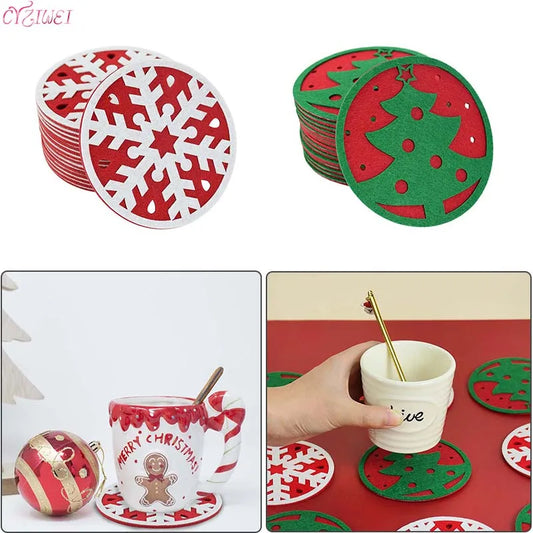 Christmas Snowflake Cup Mat Coasters Set