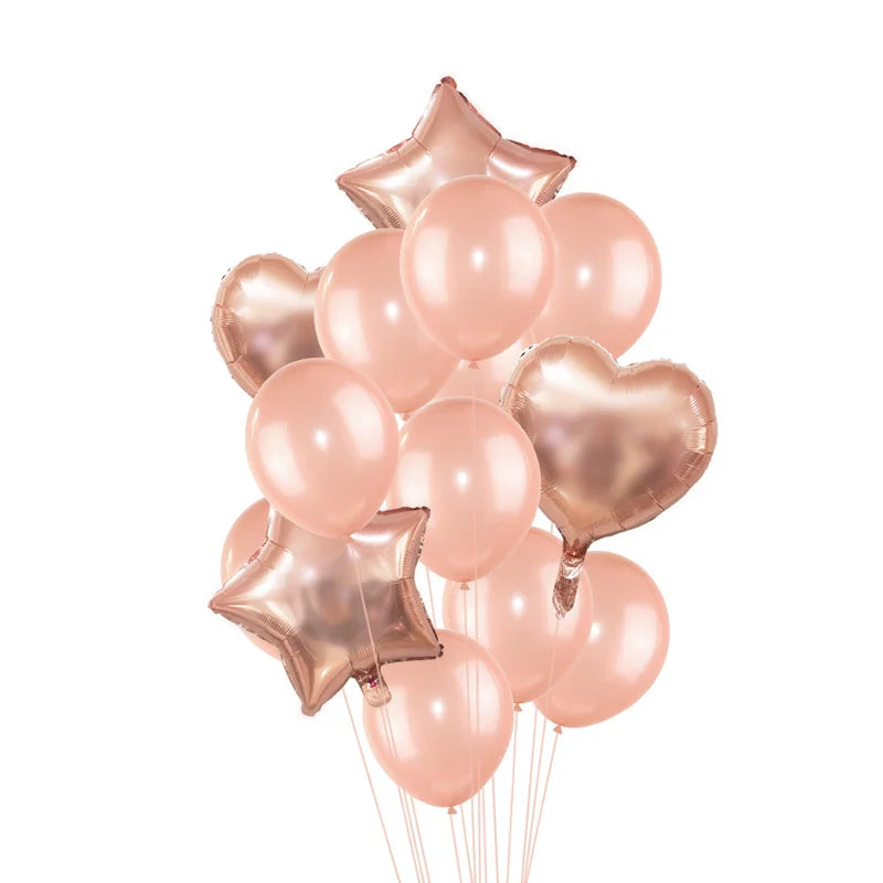 Rose Gold Confetti Balloons & Party Decorations