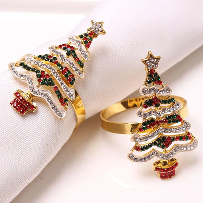 Christmas Tree Napkin Rings Set