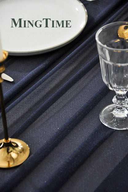 Blue Sheer Chiffon Table Runner