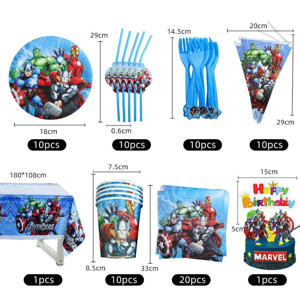 Avengers Birthday Party Supplies Set